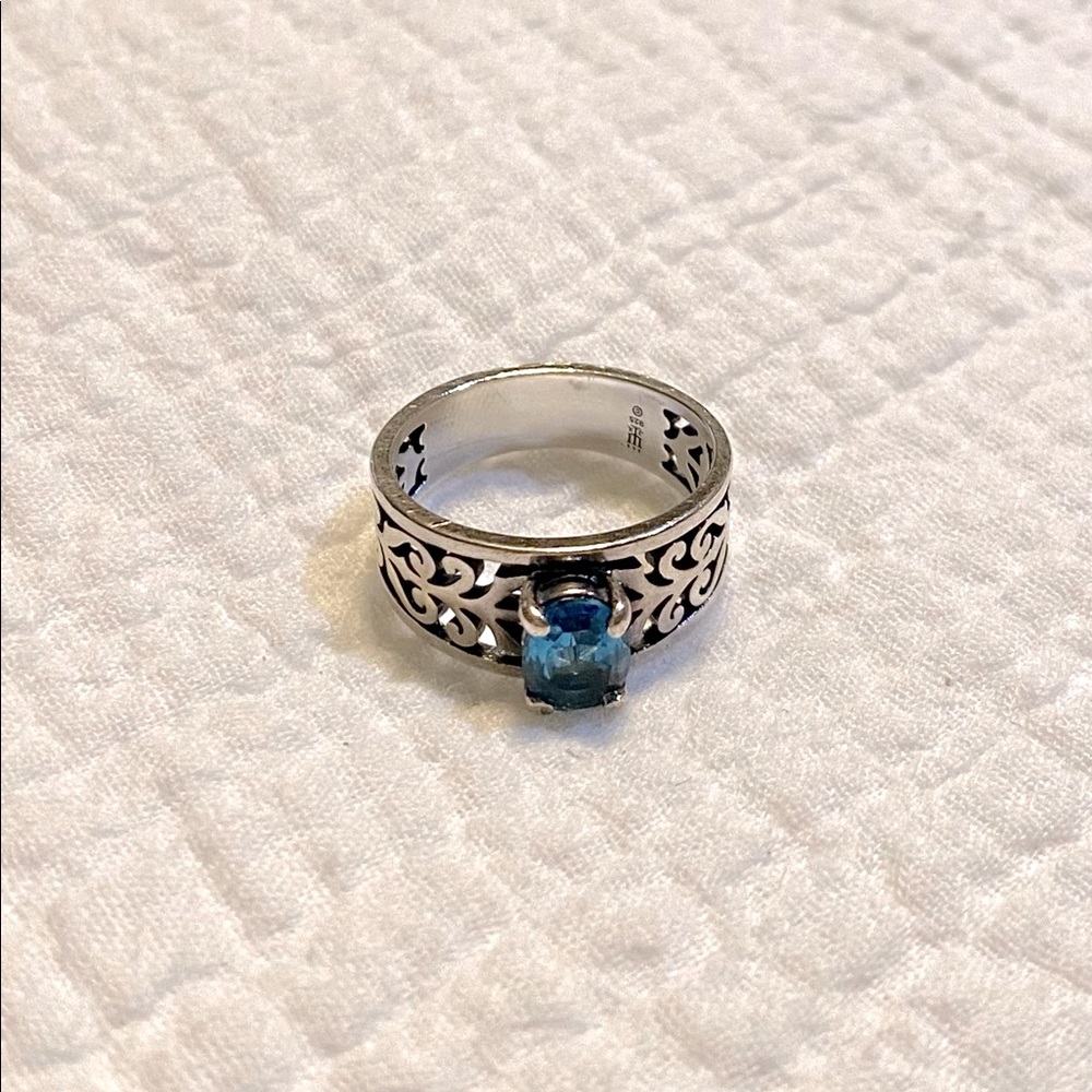James Avery Adoree Ring with Blue Topaz, Size 7 1/2